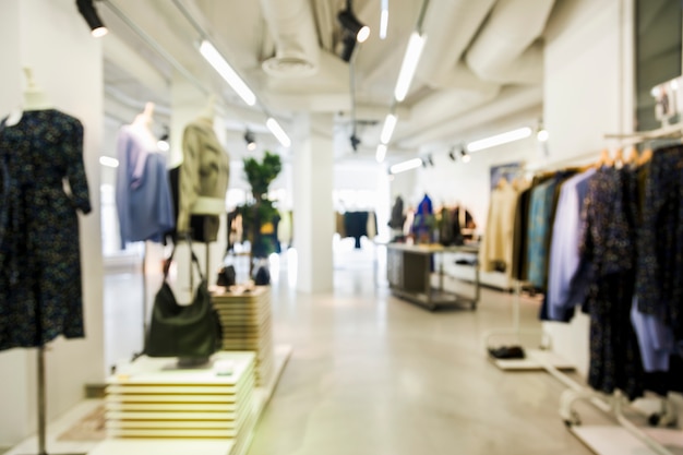 Clothing store with blurred efecto