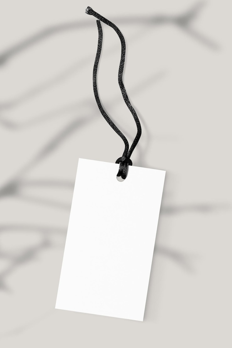 Photo clothing tag png mockup transparent design