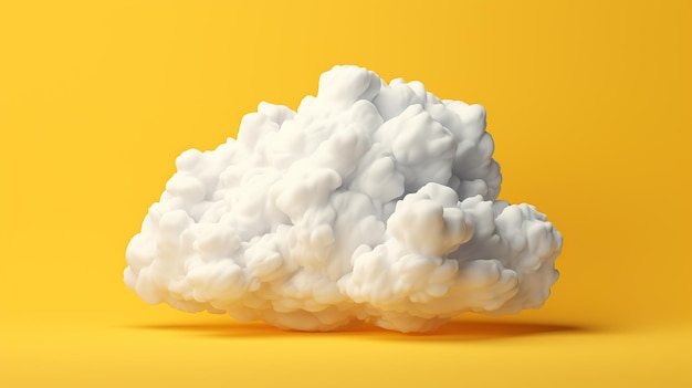 Cloud 3d isolated on yellow background
