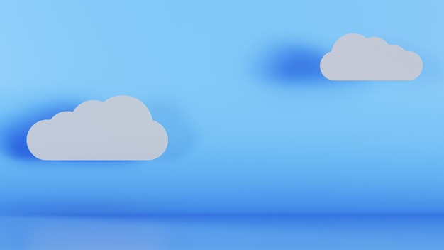 Cloud 3d render glossy icon symbol Blue variant