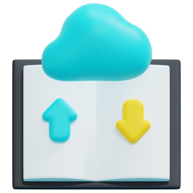 Photo cloud 3d render icon illustration