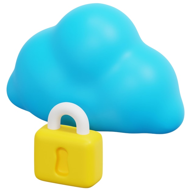 cloud 3d render icon illustration