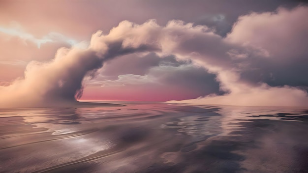 写真 水の上にある雲のアーチ