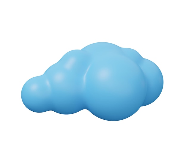 Cloud blue 3d icon isolated minimal 3d render illustration in cartoon trendy style