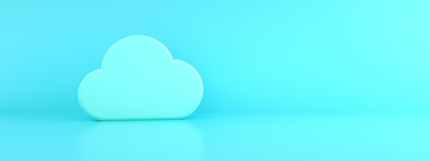 Cloud over blue background, cloud storage information, 3d render, panoramic image