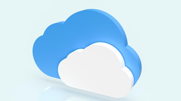 The cloud on blue background for it or technology concept 3d rendering