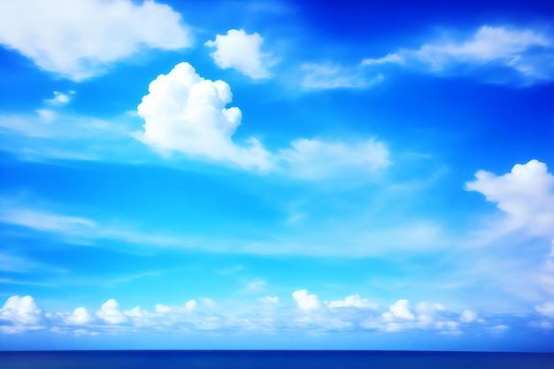 Cloud on blue sky and sea