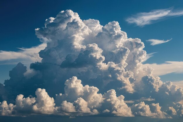 Foto nuvola nel cielo blu al tramonto