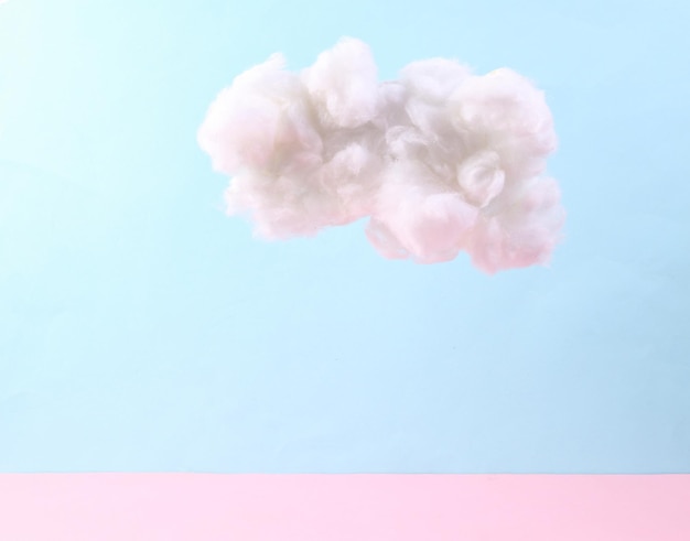 cloud on bluepink pastel background weather concept art minimalism