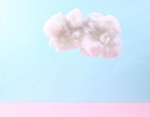 Cloud on bluepink pastel background Weather Concept art Minimalism