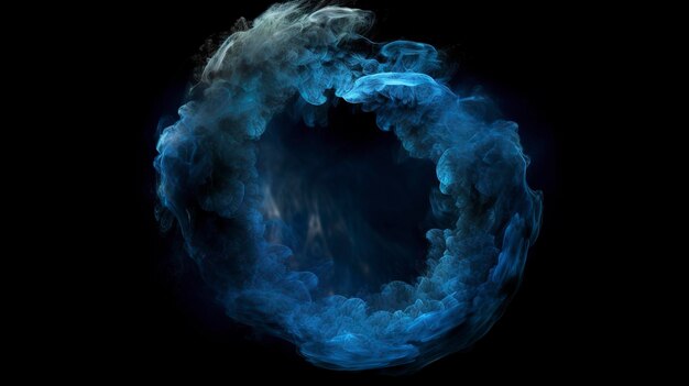 Cloud clouds frame blue light in the style of circular abstraction 8k resolution cosmic symbolism dark symbolism ethereal landscape generat ai