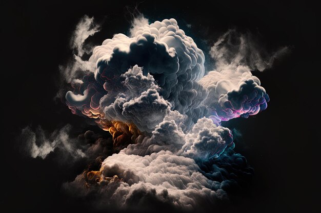 Cloud clusters over a dark background aspects of design