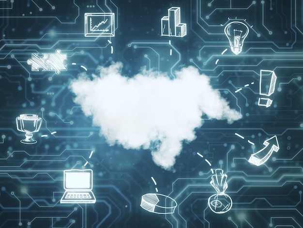 Foto cloud computing achtergrond