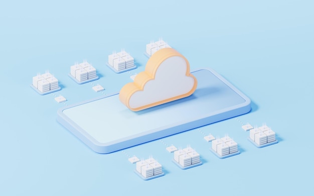cloud computing concept 3d rendering