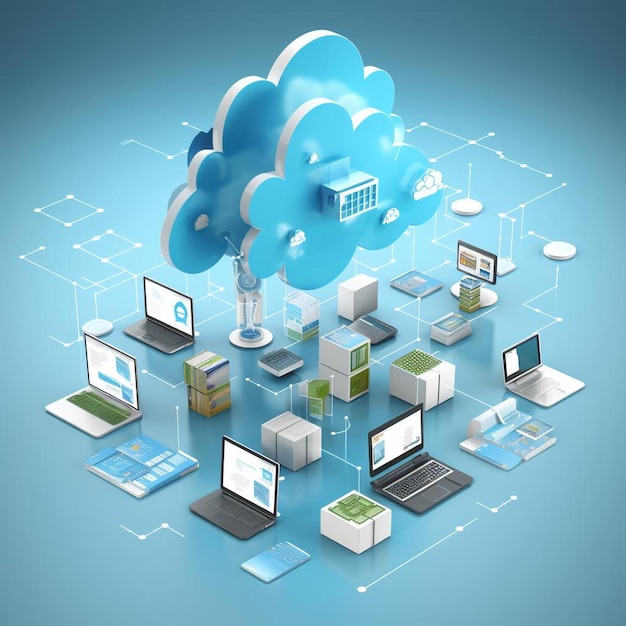 cloud computing concept communication network