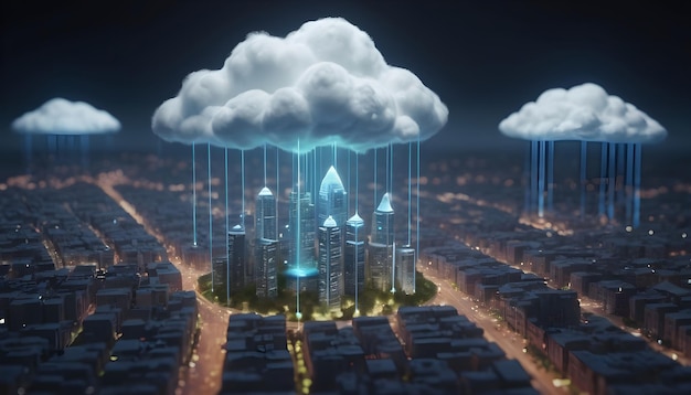 Cloud Computing Concept Hight Quality In Details Smart City Wireless Internet