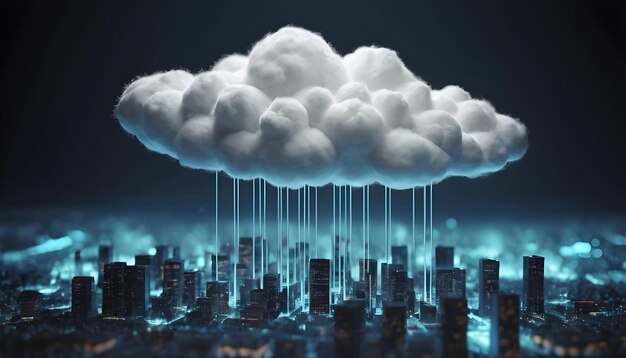 Cloud computing concept Smart City draadloze internetcommunicatie gegevensoverdracht