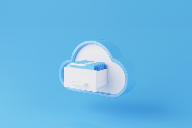 Foto concetto di cloud computing centro dati tecnologico su servizio cloud illustrazione di rendering 3d