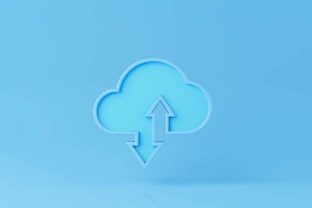 cloud computing concept. technology data center on cloud service. 3d rendering illustration