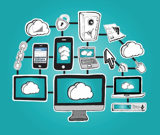 Foto grafica cloud computing