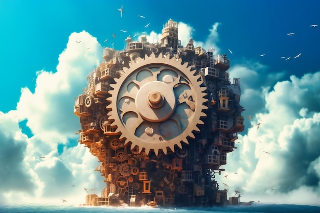 Cloud computing hd clouds and cogs with a cloud