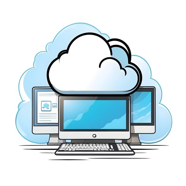 Foto icone di cloud computing simboli di tecnologia cloud archiviazione dati servizi cloud cloud computing solut
