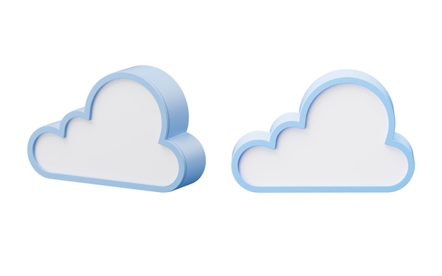 Cloud computing met cartoon stijl 3D rendering 3D illustratie