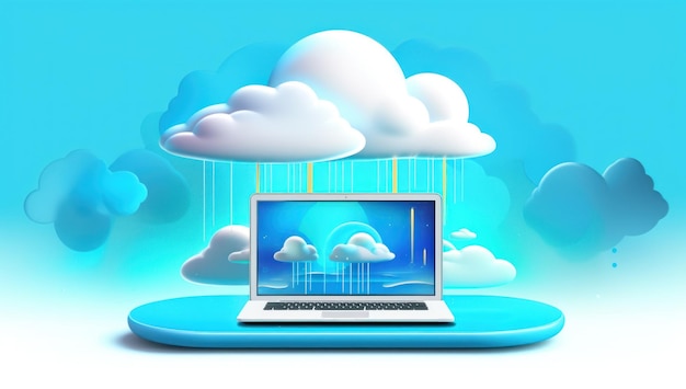 Cloud Computing Platform with a Laptop use Technology and Cloud Communication Data Networking for Internet Business Sync and Modern Secure use Cyberspace Storage and Wireless Global Access Backup