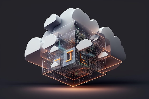 Photo cloud computing service for future data storage ai generated
