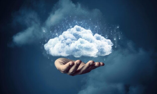 Cloud computing-serviceconcept verbinding maken met cloud