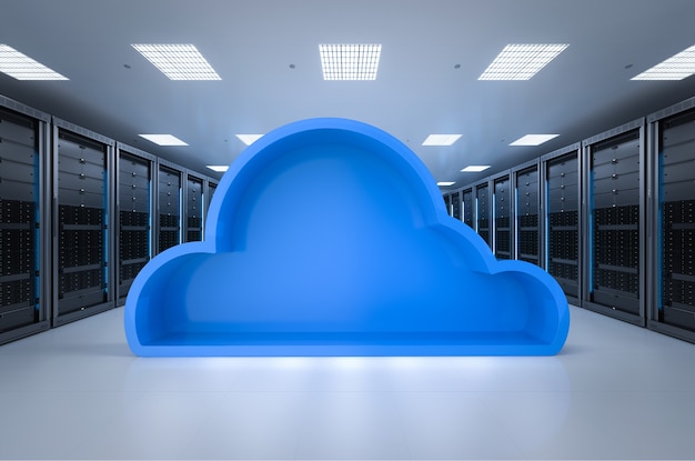 Cloud computing-technologie met 3D-renderingserver met cloud