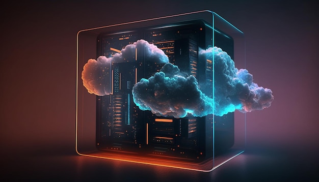 Cloud_computing_technology_concept ФутуристическийГенеративный ИИ