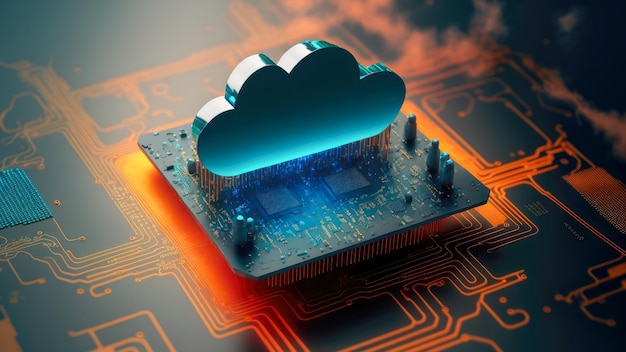 Cloud computing technology concept illustration