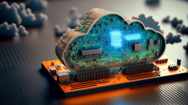 Cloud computing technology concept illustration