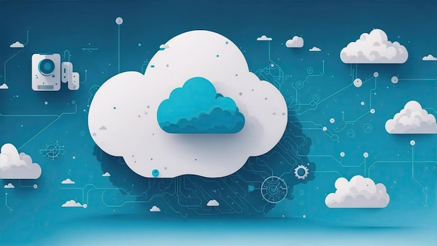 Cloud computing technology modern concept digital art background