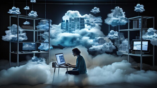 Foto tecnologia del cloud computing