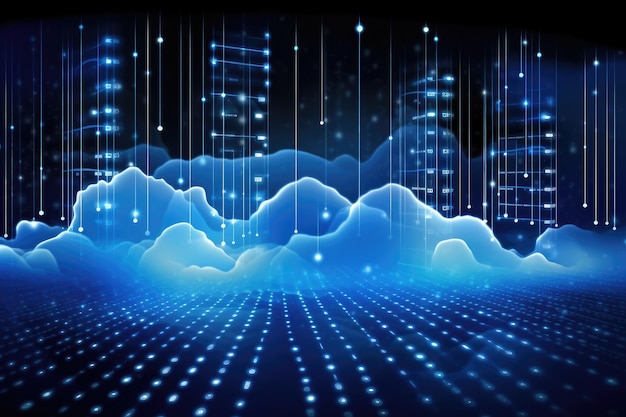Cloud computing transfer big data on internet futuristic digital technology Generative AI