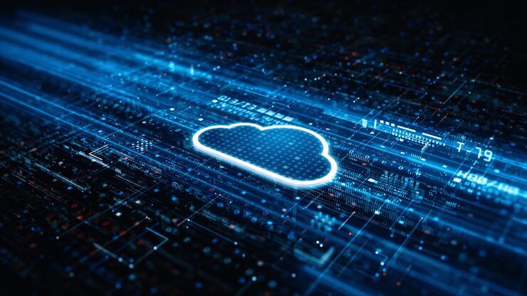 Photo 인공지능을 이용한 클라우드 컴퓨팅 5g 고속 연결 데이터 분석 인터넷 기술 및 빅데이터 추상 배경 3d 렌더링