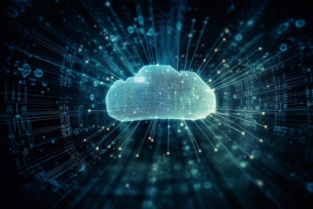Cloud computing-veiligheidsconcept als een technologische achtergrond 3D-rendering