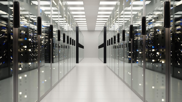 Photo cloud data center 3d rendering