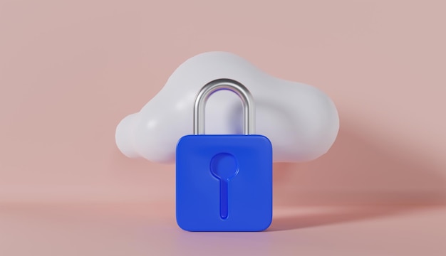 Cloud Data Protection met Pad Lock op roze achtergrond