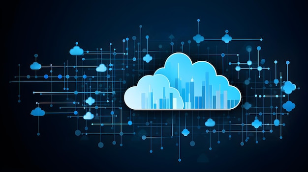 Cloud data storage data transfer concept AI generated