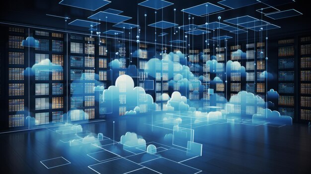 Cloud data storage database cloud computing concept en idee