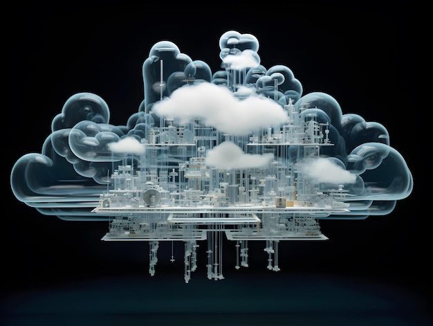 Cloud data storage database cloud computing concept en idee