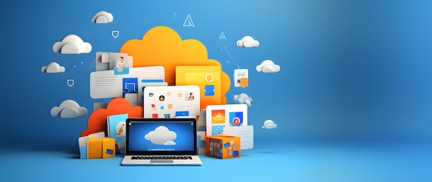 Cloud data storage database cloud computing concept en idee