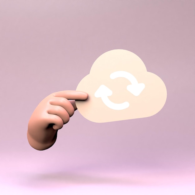 Cloud data update icon 3d render illustration