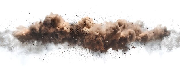 Photo a cloud of dust has been thrown into the air by a man