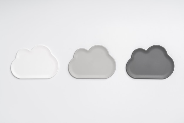 Cloud icon from the top view on the workplace & desk