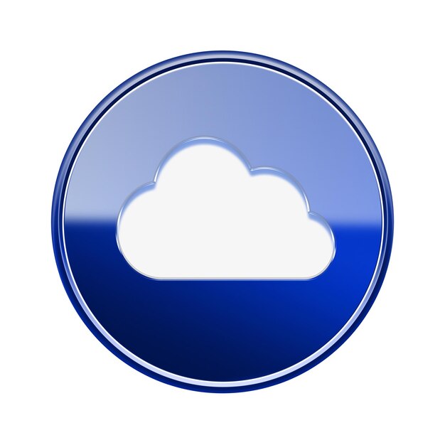 Cloud icon glossy blue