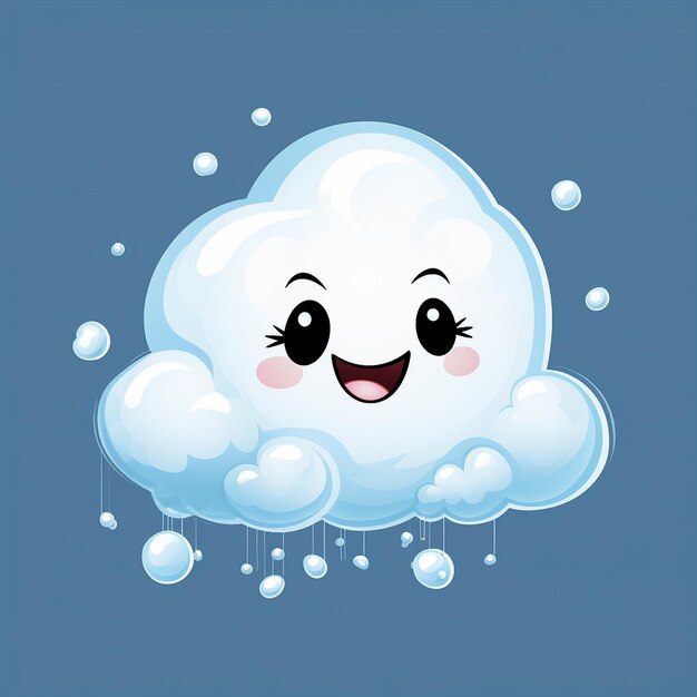 cloud is smiling animated childrens clip art